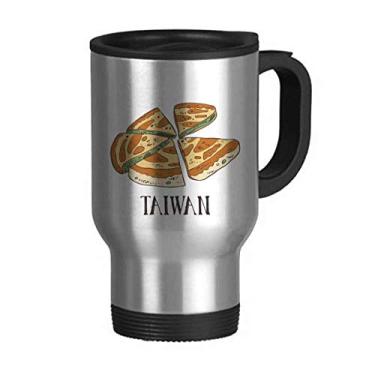 Imagem de Comida Pizza Taiwan Viagem Art Deco Presente Moda Viagem Caneca Flip Tampa Aço Inoxidável Copo Carro Copo Thermos
