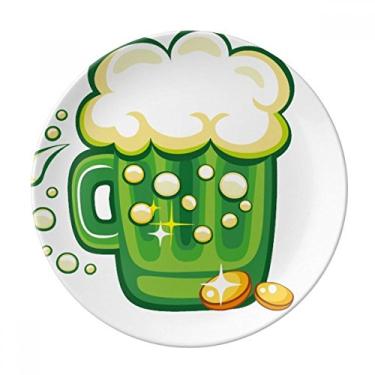 Imagem de Trevo de quatro folhas de cerveja, Irlanda, Dia de São Patrício, Prato decorativo de porcelana Salver Prato de jantar