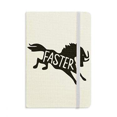 Imagem de Caderno de cavalo preto com desenho de animal natural oficial de tecido capa dura diário clássico