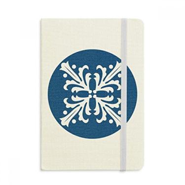 Imagem de Caderno de ilustração floral com estampa de talavera azul oficial de tecido capa dura diário clássico