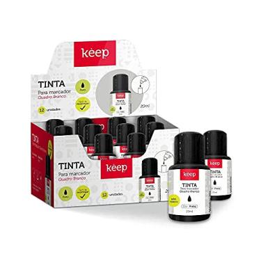 Imagem de Tinta Refil Para Marcador de Quadro Branco 18ml Preto Caixa c/12 Unidades Keep - MR041
