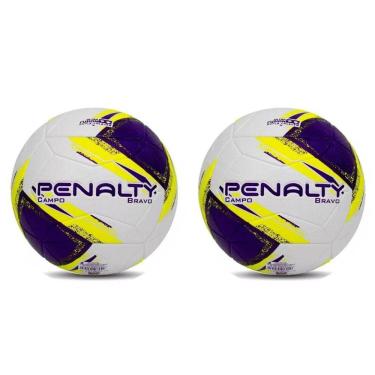Imagem de Bola De Futebol Campo Penalty Bravo XXIII Kit Com 2 Unidades