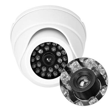Imagem de Câmera Dome Falsa 10×10×8 Simulação Dome Câmera Monitor de Segurança Falso Monitor de Segurança Com Luz