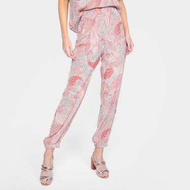 Imagem de Calça Jogger Morena Rosa Cintura Alta Estampada Feminina-Feminino