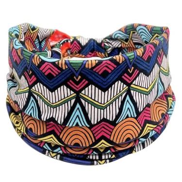Imagem de Faixa de cabelo elástica feminina africana faixa de cabelo com estampa de faixa de cabelo para meninas ioga faixa de cabeça esportiva acessórios de cabelo faixa de cabelo africana faixa de cabelo elástica faixa de cabelo larga elástica para mulheres