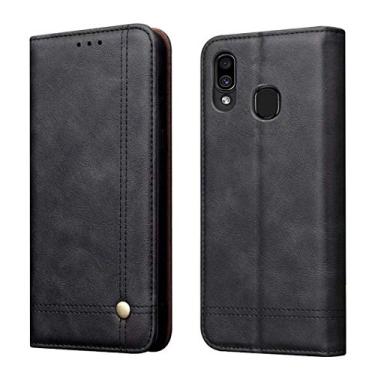 Imagem de Capa carteira para Galaxy A60, capa de telefone para Galaxy A 60, RUIHUI carteira clássica de couro dobrável capa protetora com suporte, fecho magnético, slots de cartão para Samsung Galaxy A60 2019