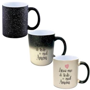 Imagem de Caneca Mágica Glitter Porcelana Livra me de todo mal amem