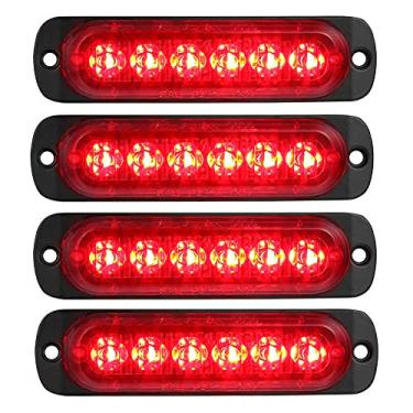 Imagem de Lâmpada LED de folga para reboque frontal e traseira com caixa de alumínio vermelha, compatível com AT-HAIHAN DOT iluminação de montagem de superfície à prova d'água para caminhão trator motocicleta Van RV (pacote com 4)