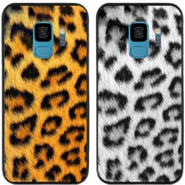 Imagem de 2 peças de capa de telefone traseira de silicone em gel TPU com estampa de leopardo legal para Samsung Galaxy (Galaxy S9)