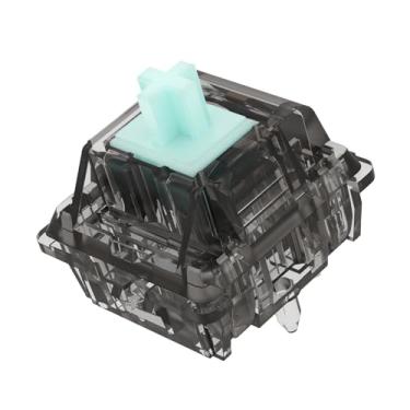 Imagem de DUROCK Interruptores de teclado linear, interruptor linear L2 de haste verde cremoso 62 g, banhado a ouro mola suave com 5 pinos interruptores para teclado mecânico (interruptor fumê L2 62 g, 90 peças)