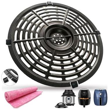 Imagem de Bandeja de fritadeira a ar atualizada de 8 litros para fritadeiras instantâneas duas, revestimento de camada dupla de 3,7 litros para fritadeira a ar, bandeja de grelha, bandeja de desidratação para