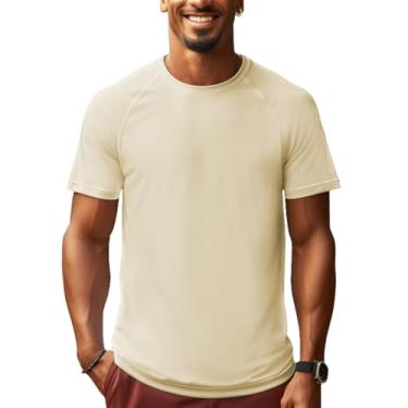 Imagem de BRISIRA Coolmax Camiseta masculina de manga curta, secagem rápida, clássica, absorção de umidade, atlética, academia, antiodor, Caqui, XXG Alto Grande