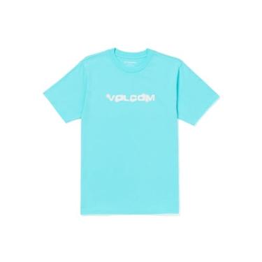 Imagem de Volcom Camiseta masculina Newro de manga curta, Azul Creta, XXG