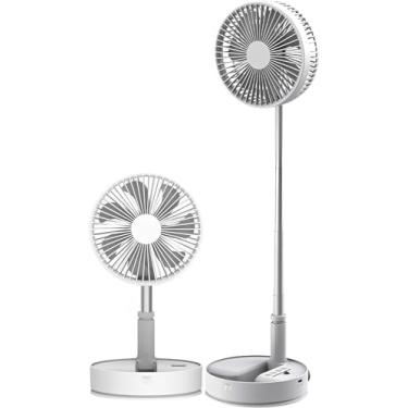 Imagem de Ventilador Portátil Dobrável Silencioso de Mesa com Controle Remoto, Ajustável, 7200mAh, Branco