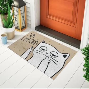 Imagem de Capacho de Porta Divertido e Decorativo Tapete Criativo Estampado Pet - Gato Vá Embora Ca182