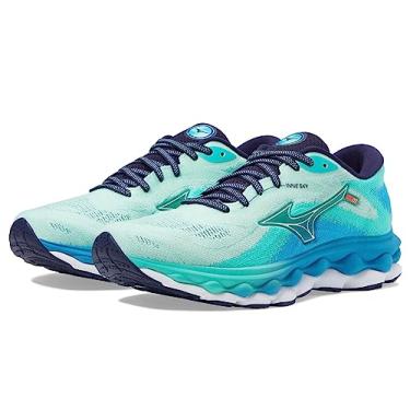 Imagem de Mizuno Tênis de corrida feminino Wave Sky 7, Vidro chanfrado - branco, 7.5