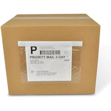 Imagem de Bolsas envelope para guia de embalagem, 200 peças de mangas de etiqueta de envio, lista de carregamento superior, envelopes de correspondência, mangas transparentes para etiquetas