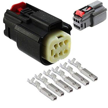 Imagem de Molex Conector de fio fêmea preto de 6 pinos Harley à prova d'água, kit selado, MX150 com garantia de posição do conector