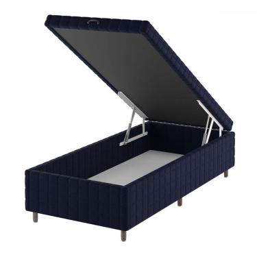 Imagem de Base de Cama Box Solteiro Vision com Baú Turkey/Azul - Vian