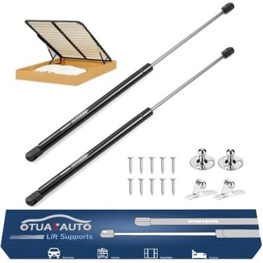 Imagem de OTUAYAUTO Suporte a gás de 50 cm – Suporte universal de elevação 445 N/45 kg com suportes de montagem – para carcaça de trailer, gabinete, elevador de cama para trailer, capa de tonneau serve para