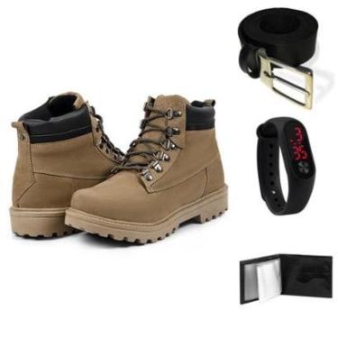 Imagem de Bota Masculina Coturno + Carteira + Cinto + Relógio Digital-Masculino