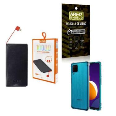 Imagem de Kit Power Bank 10.000mAh + Capinha Samsung M12 + Película 3D - Armyshi