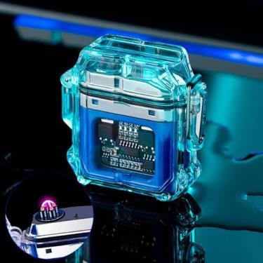 Imagem de Isqueiro Plasma Elétrico Transparente Potente LED Recarregável Bivolt 