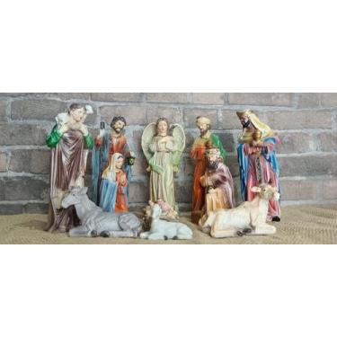 Imagem de Presépio de Natal New Color de Resina 20cm 11 peças  - Zona Livre