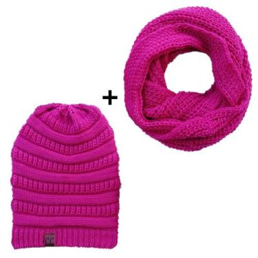 Imagem de Conjunto Touca Caída Gorro Beanie Masculino E Feminino Com Cachecol Go