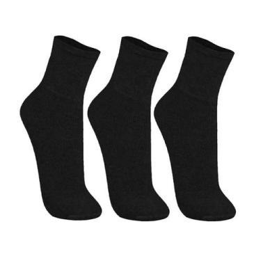 Imagem de Kit 3 Pares de Meias Trifil T08721 Esportiva, G (39/43), Preto, Preto,