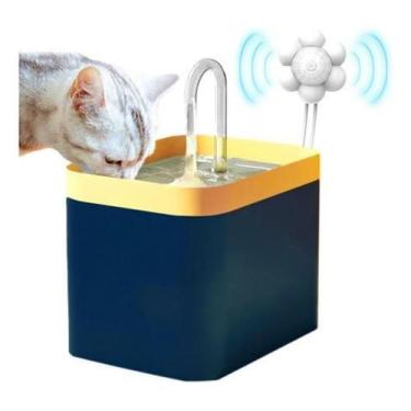 Imagem de Bebedouro Fonte Gatos Água Sensor Presença Pet Azul Automati - Mmcomer