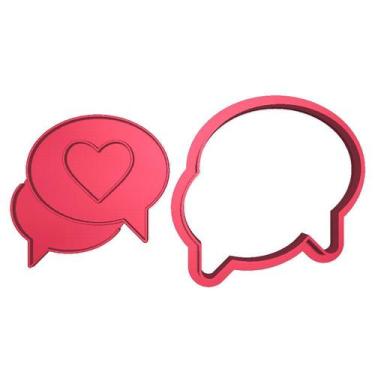 Imagem de Cortador Marcador Balão Conversa Coração Amor Carinho - DOCE IMPRESSO,