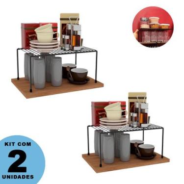 Imagem de Kit Organizadores Multiuso Médio 2 unidades Cozinha Prateleira - DiCar