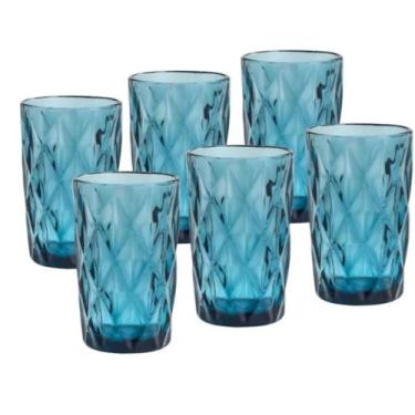Imagem de Conjunto 6 copos vidro 350ml - Spider, azul