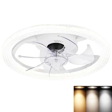Imagem de Ventilador Lustre Lampada de Teto Luxo Grande Led Ajustavel Controle Q