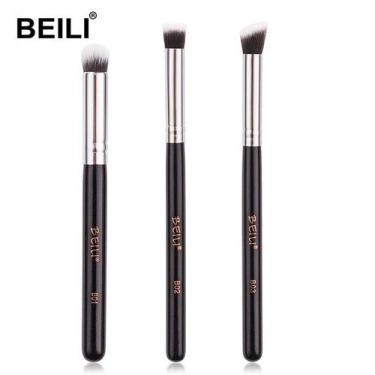 Imagem de Kit Pincéis De Maquiagem Corretivo Profissional 3 PÇS  - ElaShopp