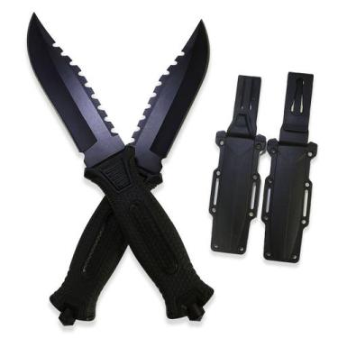 Imagem de Kit Faca Tatica Esportiva Caça Mergulho Pesca Com Bainha - Outsport
