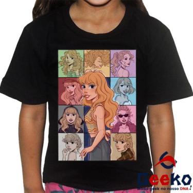 Imagem de Camiseta Infantil Taylor Swift 100% Algodão Pop Geeko, Preto, 14