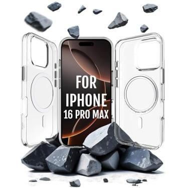 Imagem de Capa transparente Roxx | Como a original, apenas melhor | Resistente ao amarelamento | para iPhone 16 Pro Max | Capa rígida | Proteção de tela | Proteção de câmera | Compatível com acessórios MagSafe