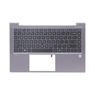 Imagem de Novo apoio para as mãos de substituição para HP ZBOOK Firefly 14 G7 G8 capa superior com teclado retroiluminado M07131-001 M36447-001