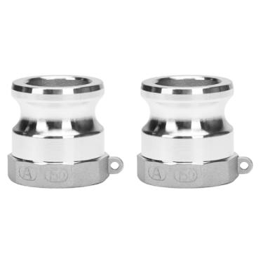 Imagem de DERPIPE Encaixe Camlock PartA de alumínio – 3,8 cm trava de came macho x 3,8 cm fêmea NPT tipo A mangueira ranhura de came adaptador de desconexão rápida (pacote com 2)