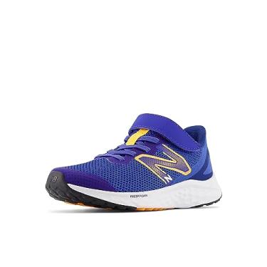 Imagem de New Balance Tênis de corrida infantil Arishi V4 Fresh Foam com gancho e laço, Azul marinho/calêndula quente/branco, 3 Little Kid