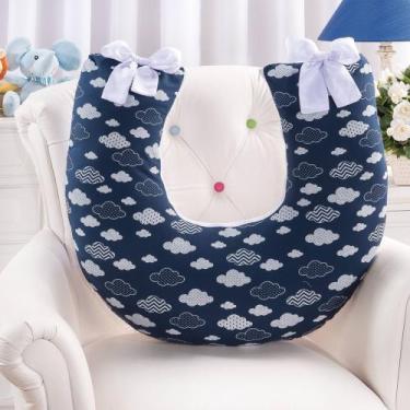 Imagem de Almofada Amamentação Travesseiro Multifunções Apoio De Bebê Firme e Ma