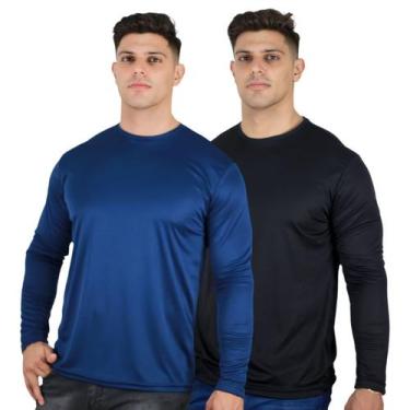 Imagem de Kit 2 Camisetas Manga Longa Masculina Proteção UV Dry Fit 50 - TRV, 1 
