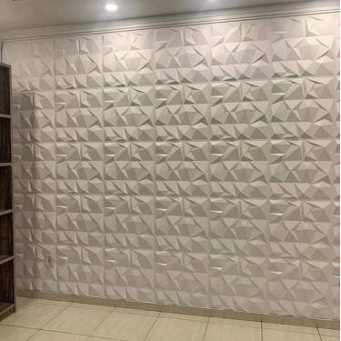 Imagem de Revestimento de Parede Placas PVC 3D Londres Branca - decor parede int