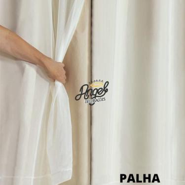 Imagem de Cortina Blackout Corta Luz Janela Sala Quarto Escritório com Tecido e 