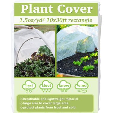 Imagem de Coberturas de plantas de 3 x 9 m, proteção contra congelamento, cobertura de fileira flutuante, 42,5 g/m², coberturas de plantas para tecido de jardim de inverno para proteção solar fria