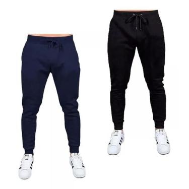 Imagem de Kit 02 Calças De Moletom Masculina Jogger Treino Academia M1 - LGAMN, 