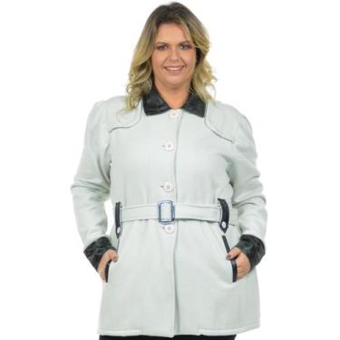 Imagem de Casaco Romance Plus Size Fenomenal, Verde pálido, 50
