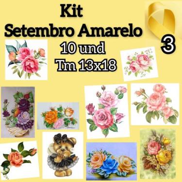 Imagem de 3 kit de papel decoupage setembro amarelo1.2.3 - Reciclararte